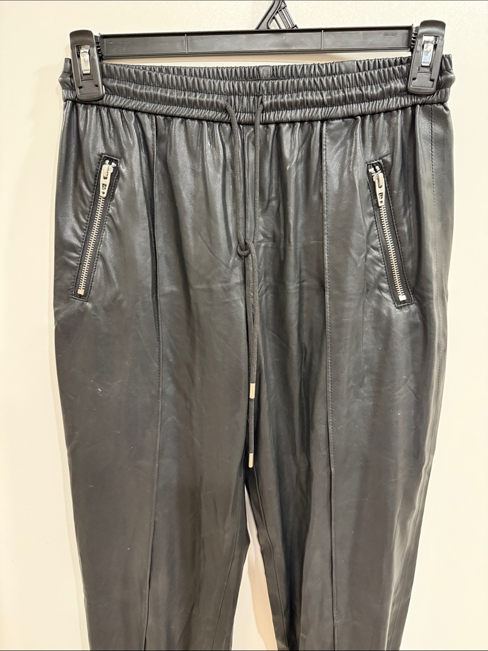Blank NYC Black Faux-Leather Track Joggers - Picture 6 of 11
